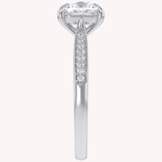 Luxury Cushion Cut Lab Grown Diamond Ring with Sparkling Side Stones