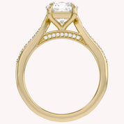 Luxury Cushion Cut Lab Grown Diamond Ring with Sparkling Side Stones