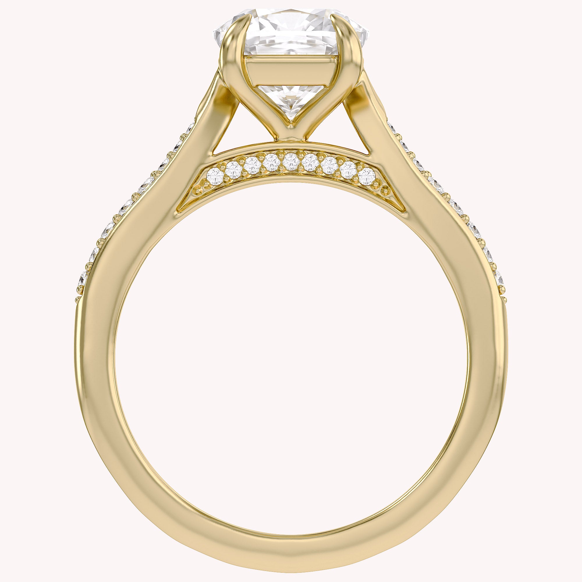 Luxury Cushion Cut Lab Grown Diamond Ring with Sparkling Side Stones