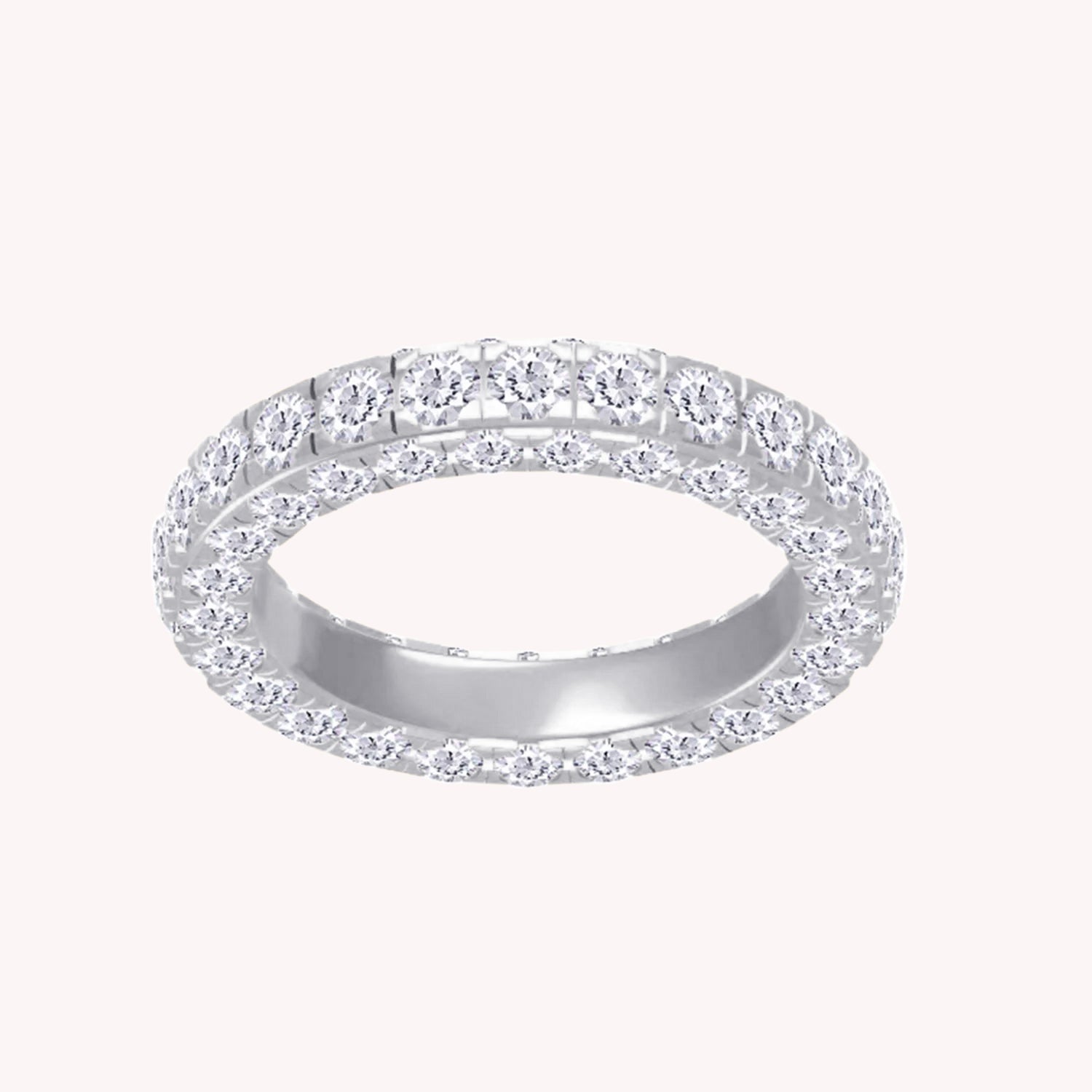 Full Eternity White Cubic Zirconia Wedding Band Ring