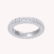 Full Eternity White Cubic Zirconia Wedding Band Ring