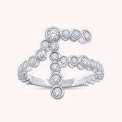 Bubble Round Lab Grown Diamond Initial Letter Ring