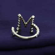 Bubble Round Lab Grown Diamond Initial Letter Ring