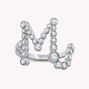 Bubble Round Lab Grown Diamond Initial Letter Ring