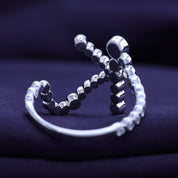 Bubble Round shape White Cubic Zirconia Initial Letter Ring