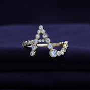Bubble Round shape Lab Created Moissanite Initial Letter Ring