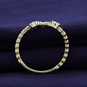 Bubble Round shape Lab Created Moissanite Initial Letter Ring