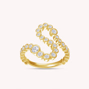 Bubble Round shape Lab Created Moissanite Initial Letter Ring