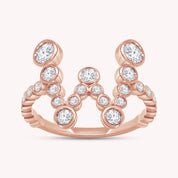Bubble Round shape White Cubic Zirconia Initial Letter Ring