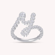 Bubble Round Lab Grown Diamond Initial Letter Ring