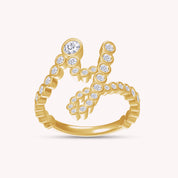 Bubble Round Lab Grown Diamond Initial Letter Ring