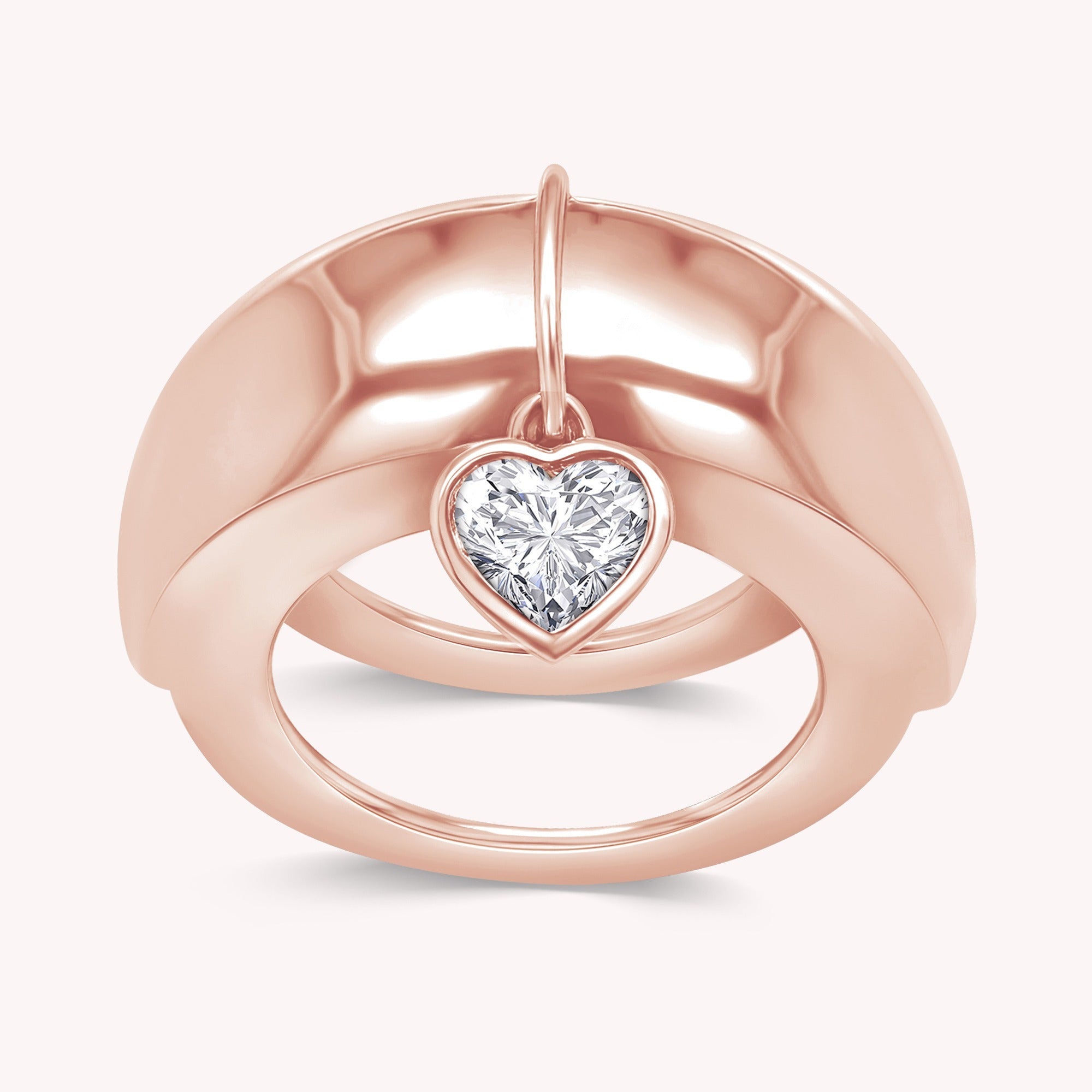 Heart Lab Created Moissanite Luxury Oura Jacket Ring