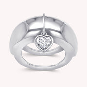 Heart Lab Created Moissanite Luxury Oura Jacket Ring