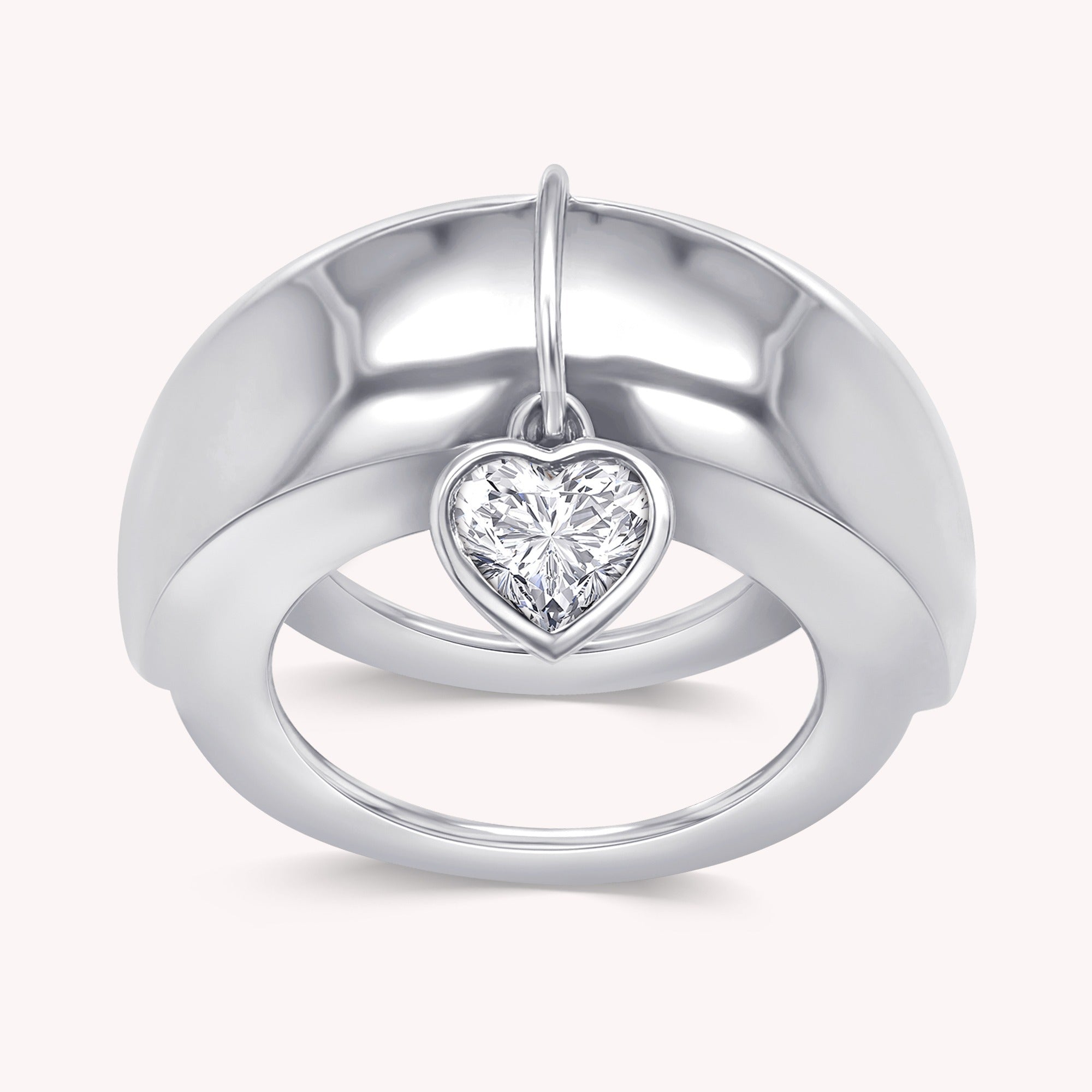 Heart Lab Created Moissanite Luxury Oura Jacket Ring