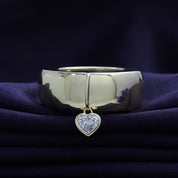 Heart Lab Created Moissanite Luxury Oura Jacket Ring