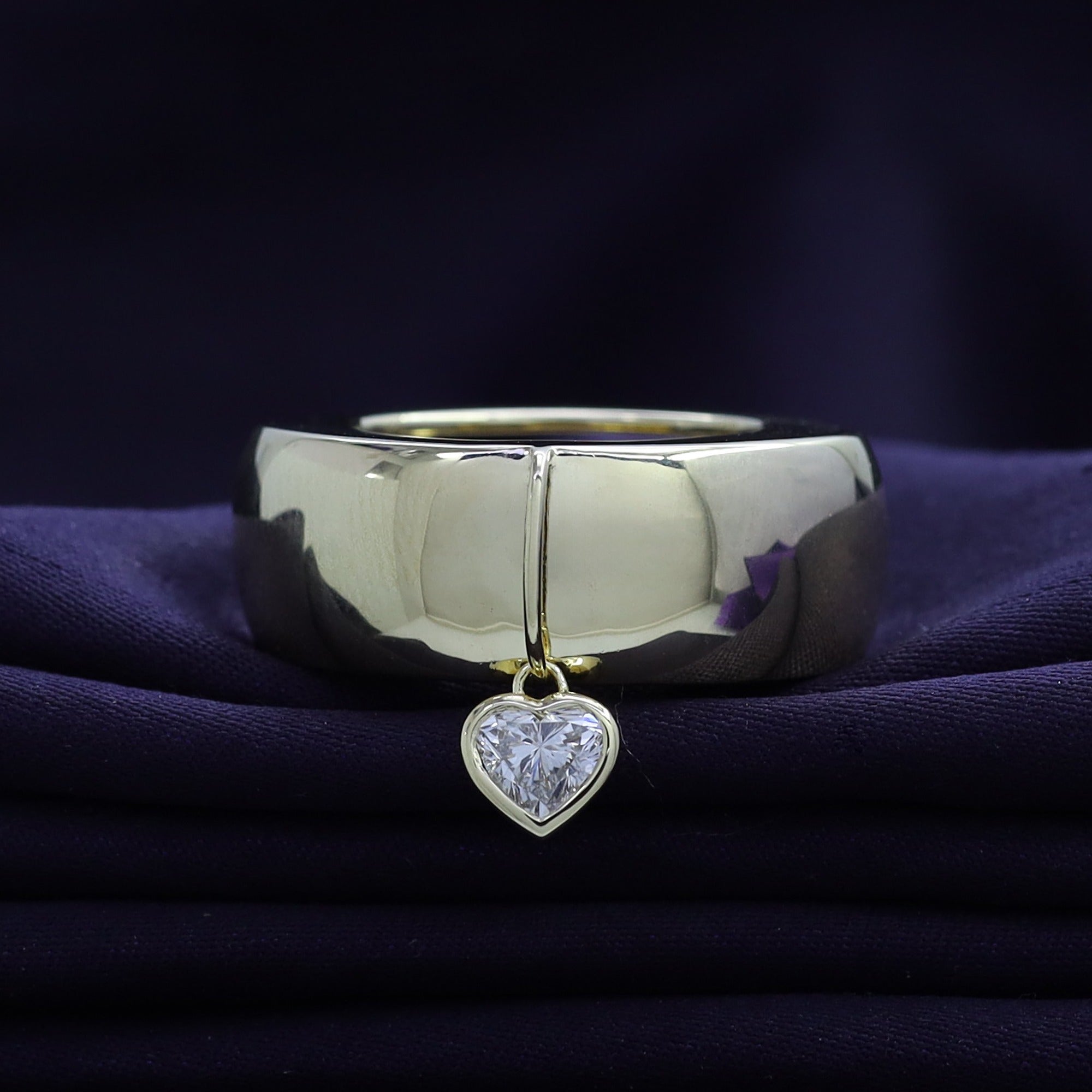 Heart Lab Created Moissanite Luxury Oura Jacket Ring