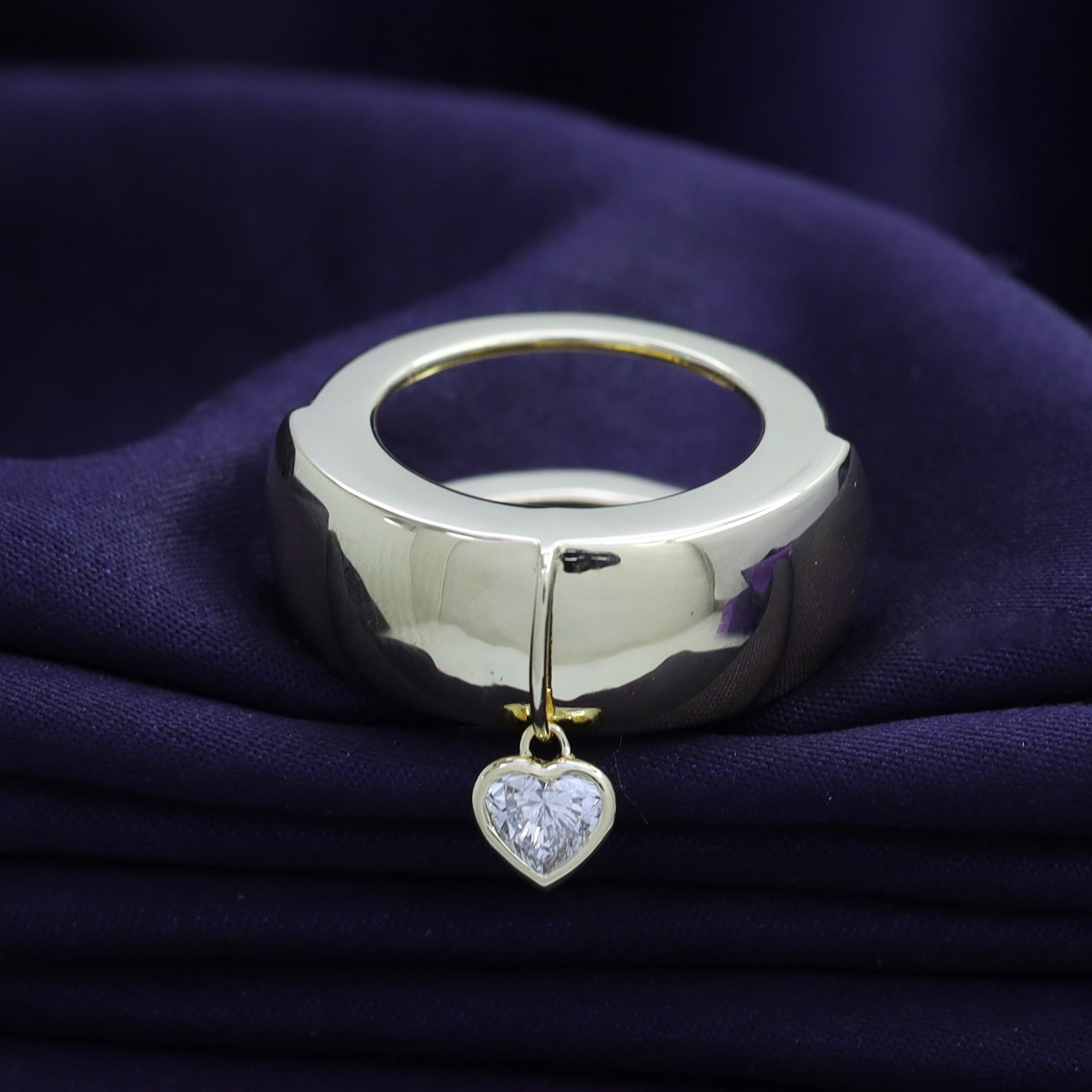 Heart Lab Created Moissanite Luxury Oura Jacket Ring