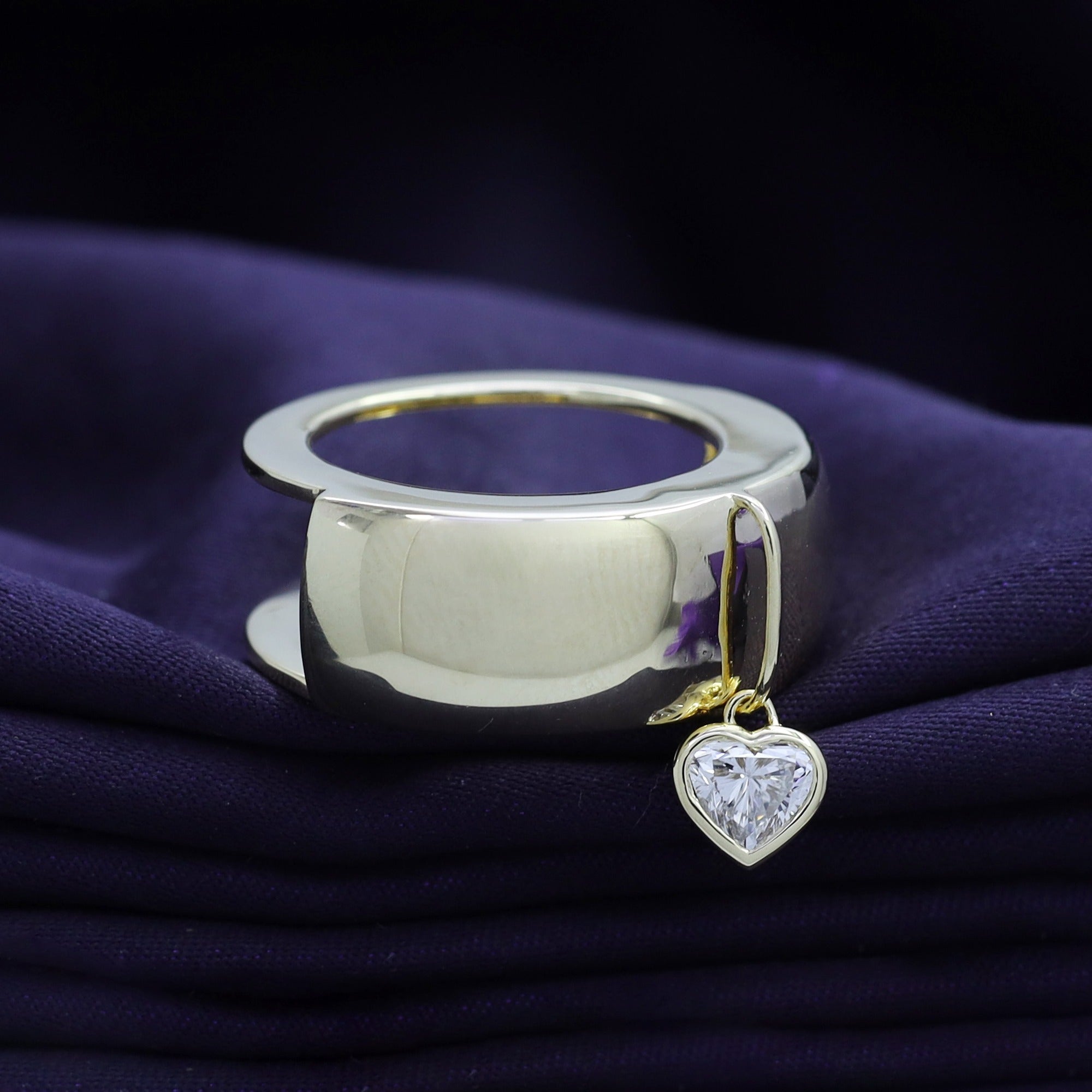 Heart Lab Created Moissanite Luxury Oura Jacket Ring