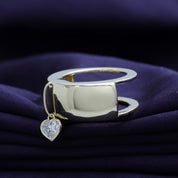 Heart Lab Created Moissanite Luxury Oura Jacket Ring