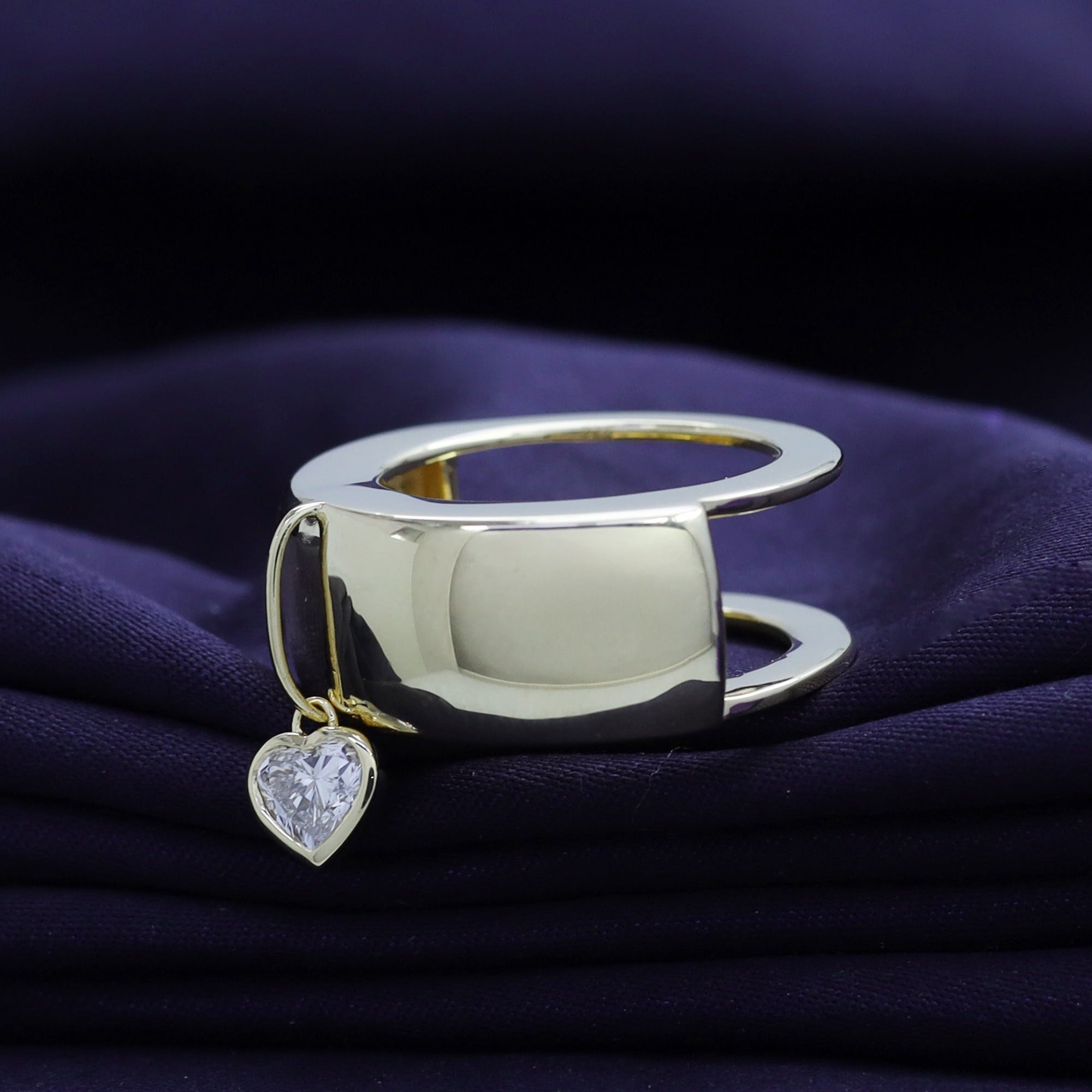 Heart Lab Created Moissanite Luxury Oura Jacket Ring