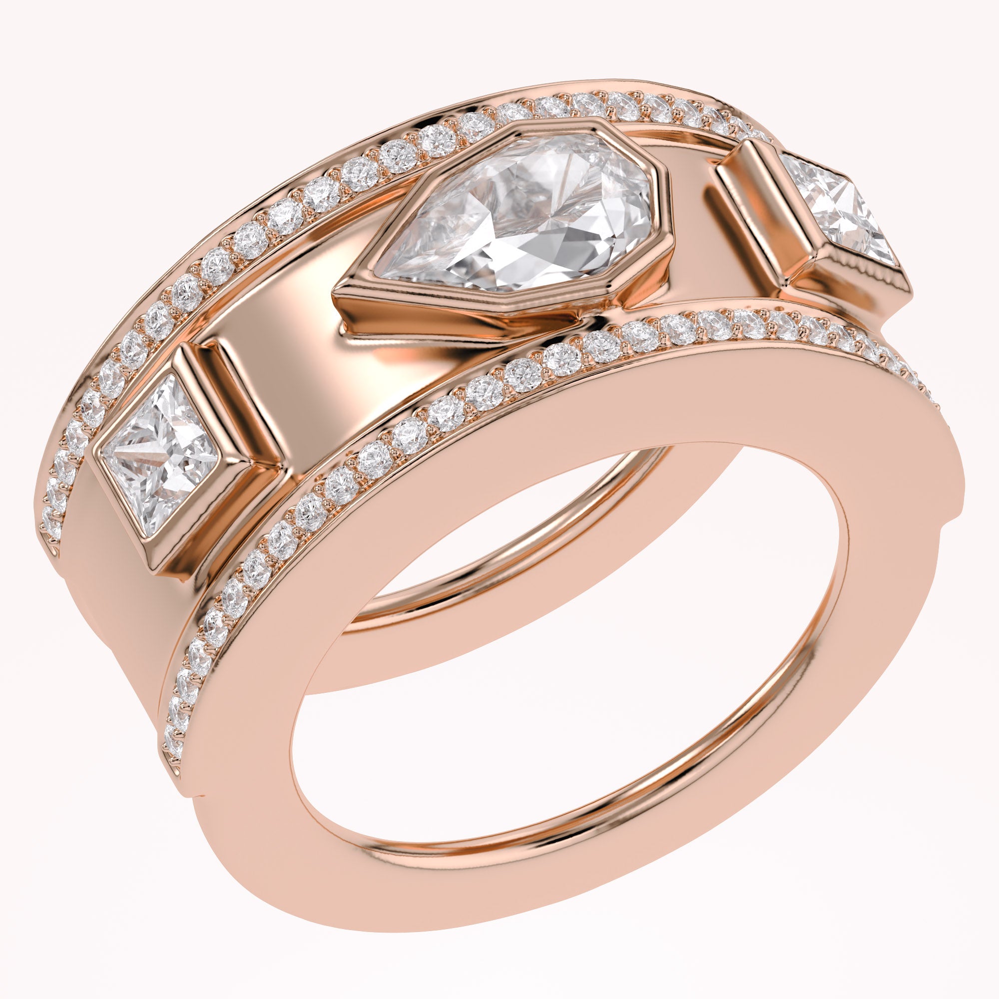 1.65 Carat Pear Shape Lab Grown Diamond Oura Ring Jacket