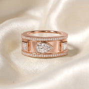 1.65 Carat Pear Shape Lab Grown Diamond Oura Ring Jacket