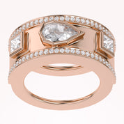 1.65 Carat Pear Shape Lab Grown Diamond Oura Ring Jacket