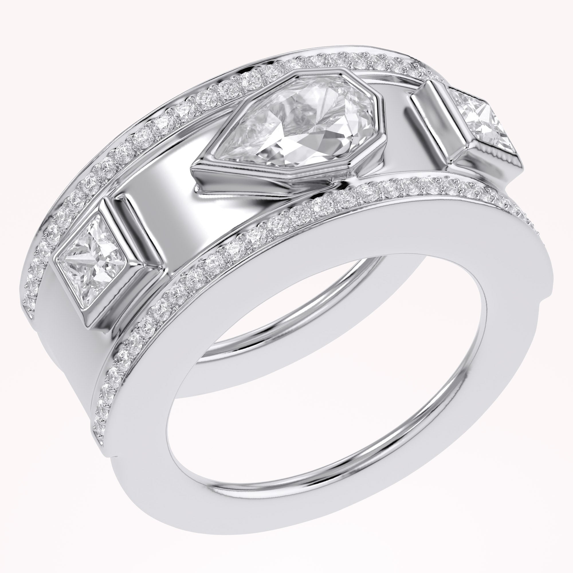 1.65 Carat Pear Shape Lab Grown Diamond Oura Ring Jacket