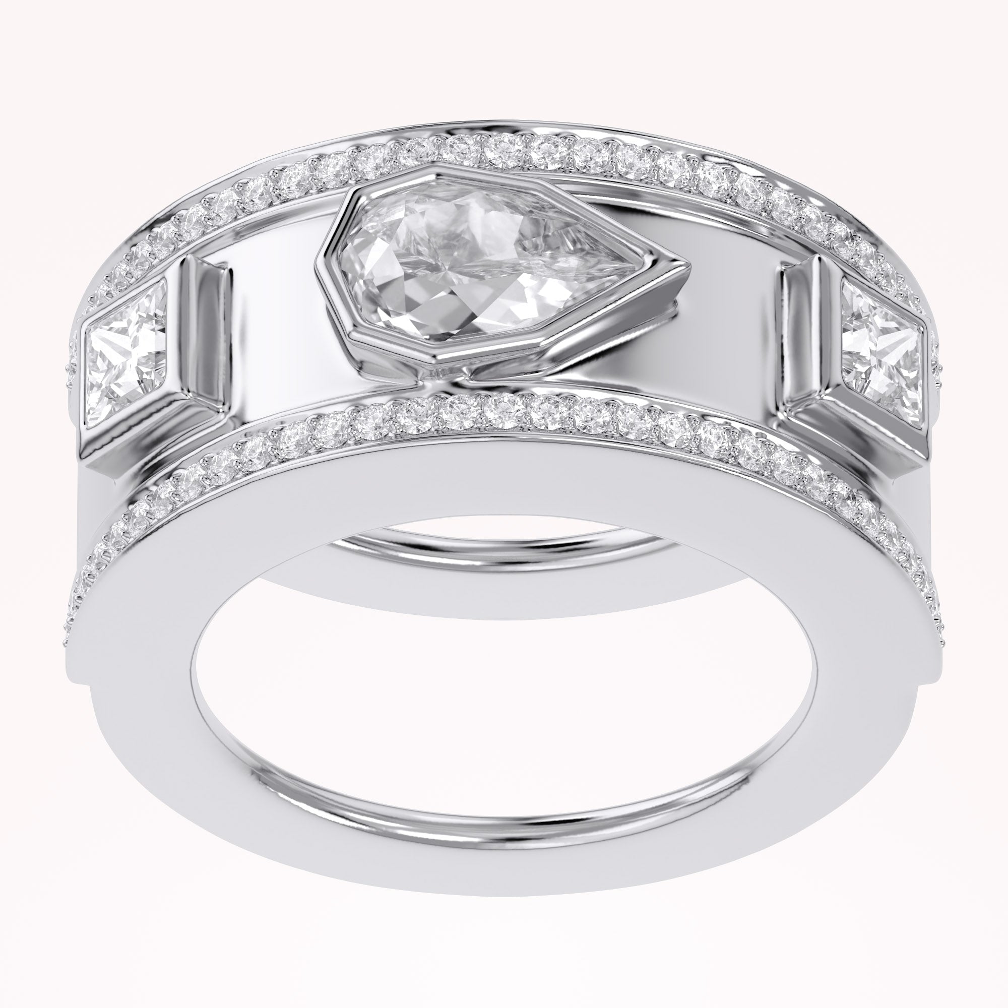 1.65 Carat Pear Shape Lab Grown Diamond Oura Ring Jacket