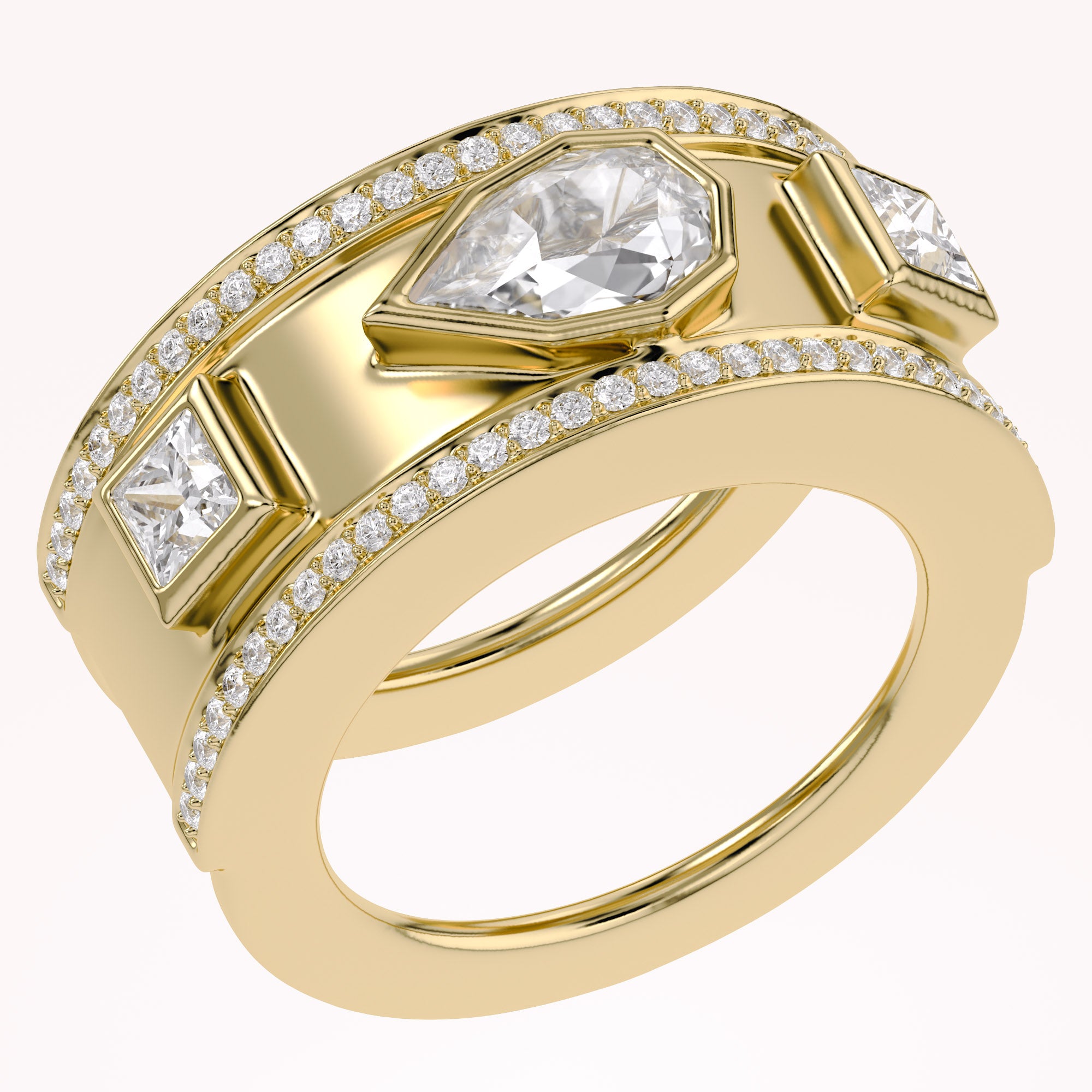1.65 Carat Pear Shape Lab Grown Diamond Oura Ring Jacket
