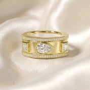 1.65 Carat Pear Shape Lab Grown Diamond Oura Ring Jacket