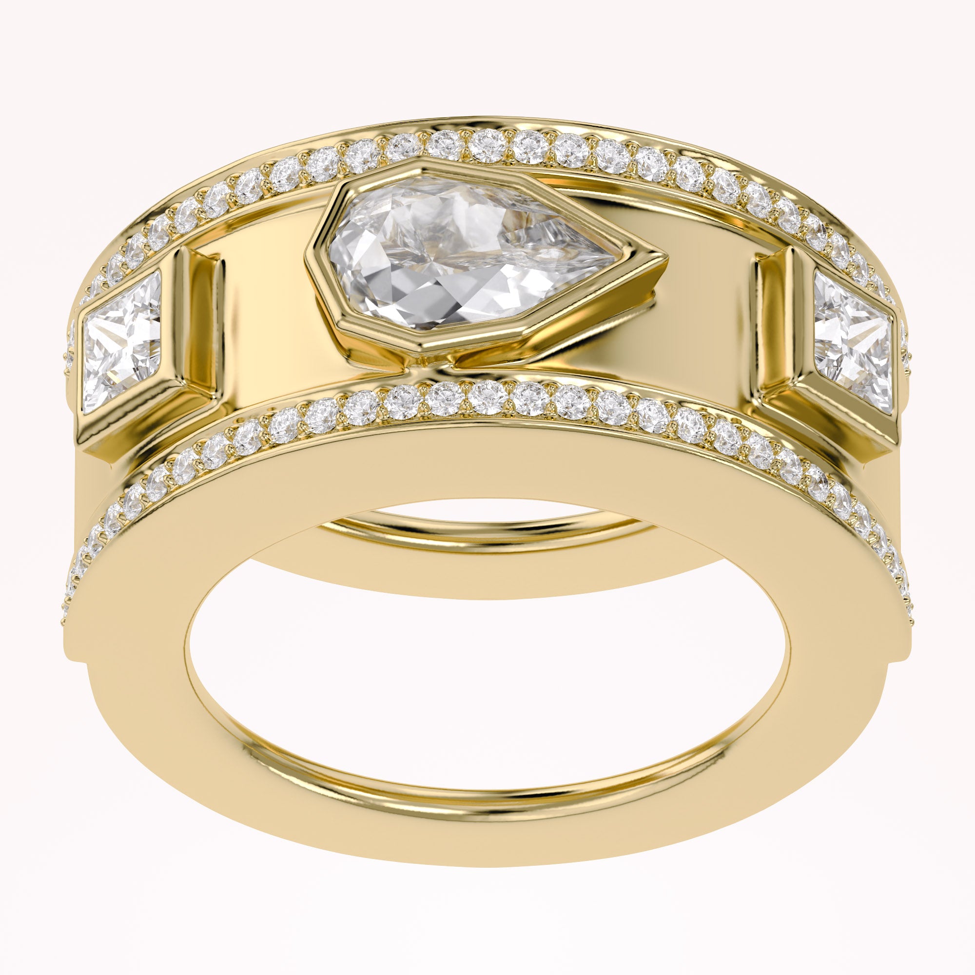 1.65 Carat Pear Shape Lab Grown Diamond Oura Ring Jacket