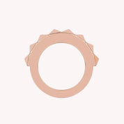 2-Row Wedding Band Pyramid Ring For Women Width 10.30MM