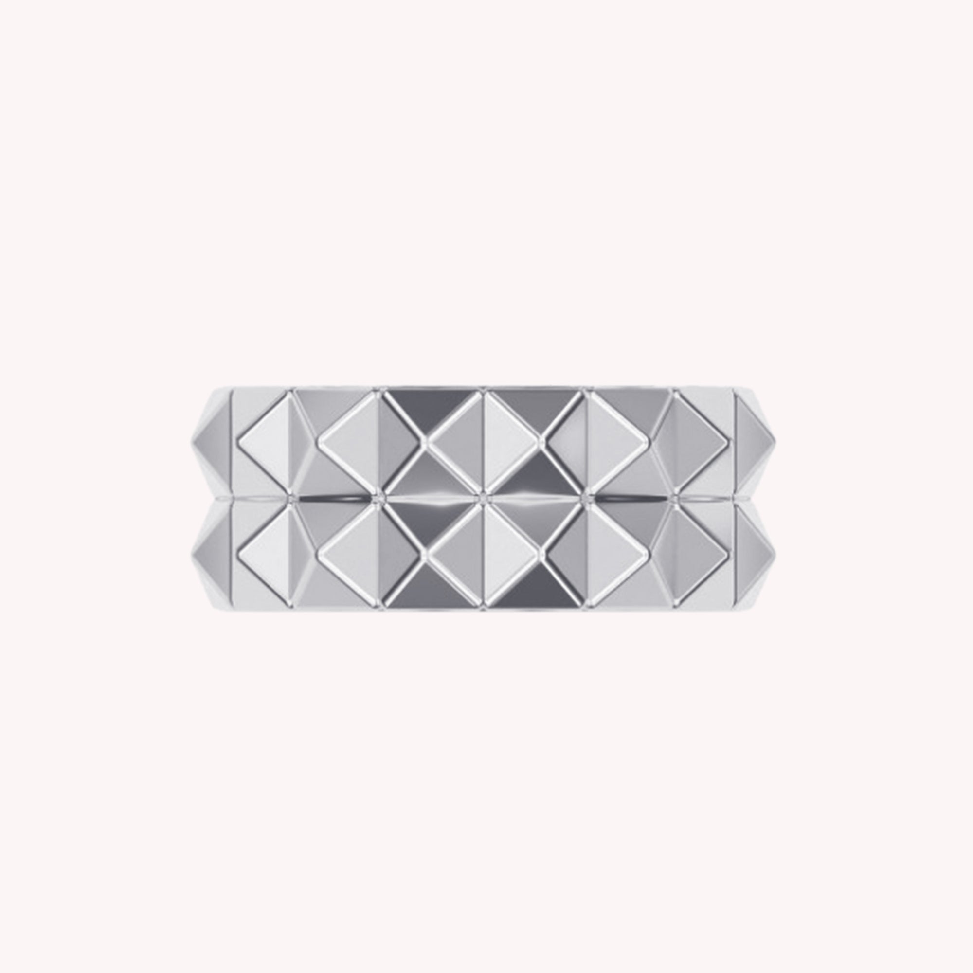 2-Row Wedding Band Pyramid Ring For Women Width 10.30MM