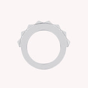 2-Row Wedding Band Pyramid Ring For Women Width 10.30MM