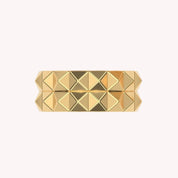 2-Row Wedding Band Pyramid Ring For Women Width 10.30MM