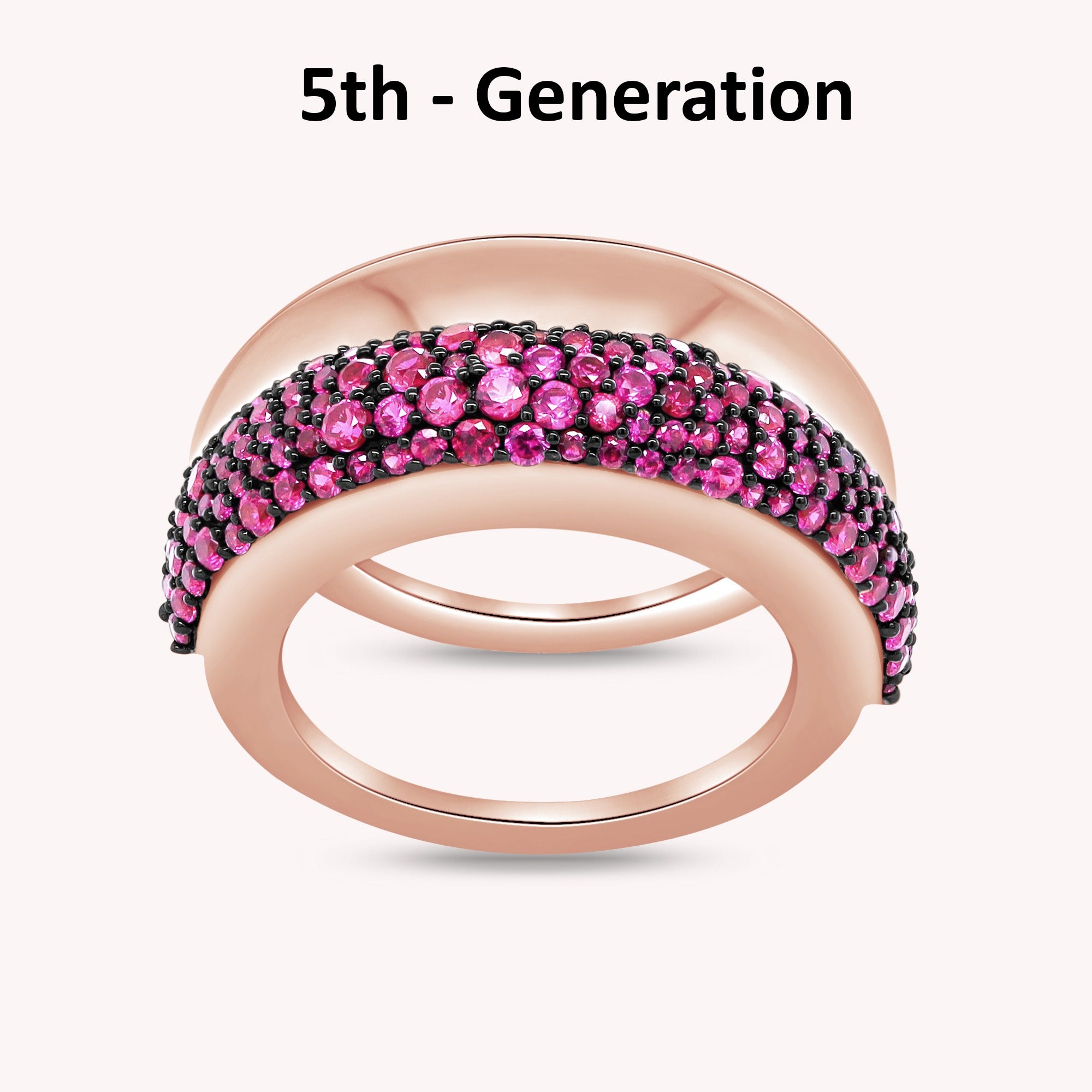 Simulated Ruby Luxury Oura Jacket Ring 5th - Generation