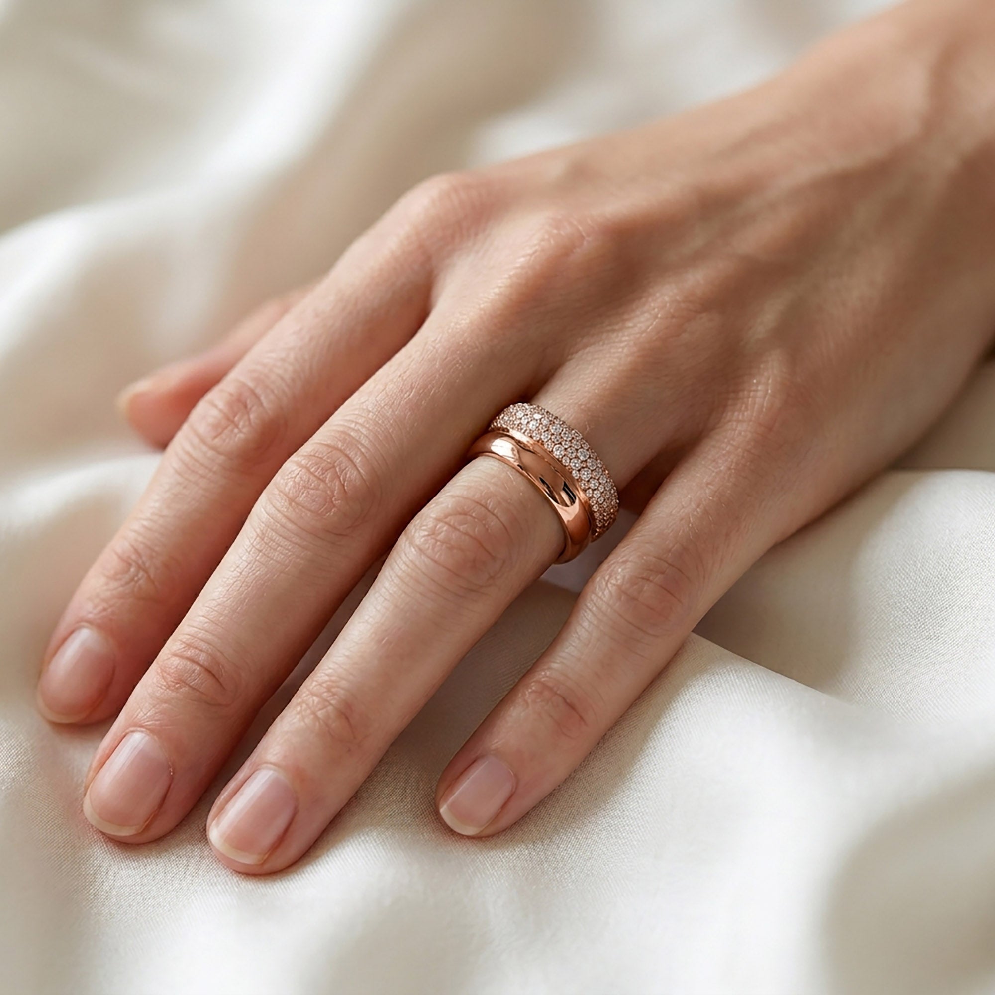 Moissanite studded Luxury statement Oura Ring Jacket