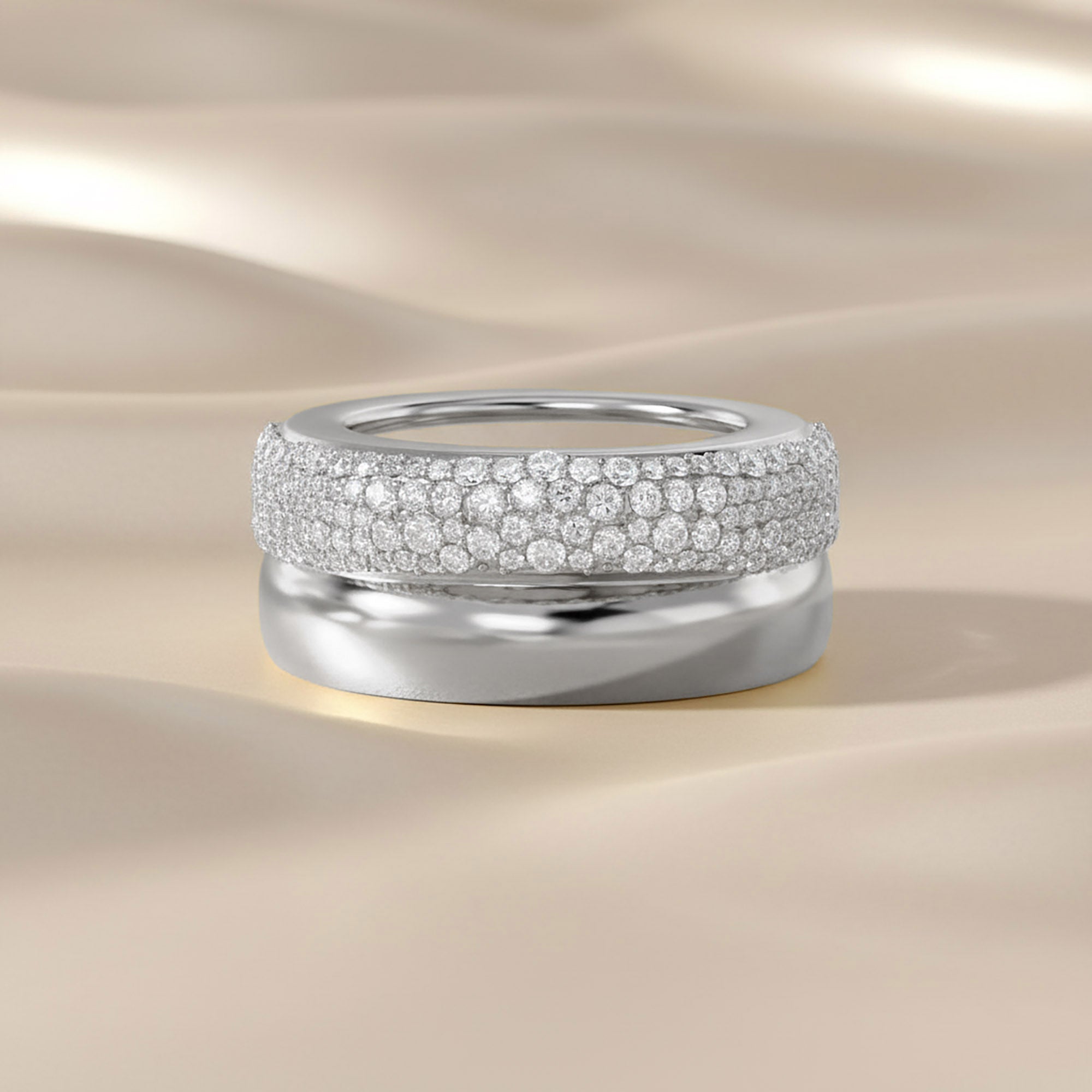 Moissanite studded Luxury statement Oura Ring Jacket