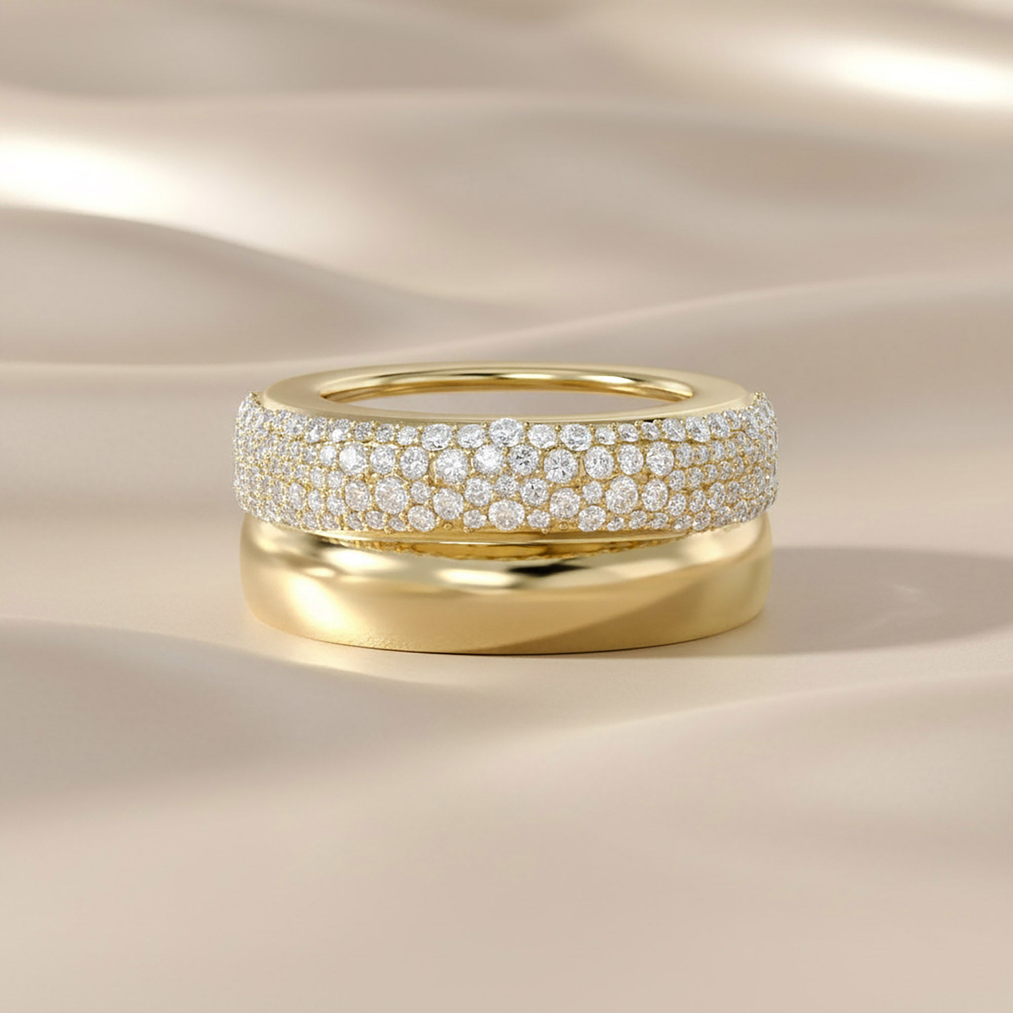 Moissanite studded Luxury statement Oura Ring Jacket