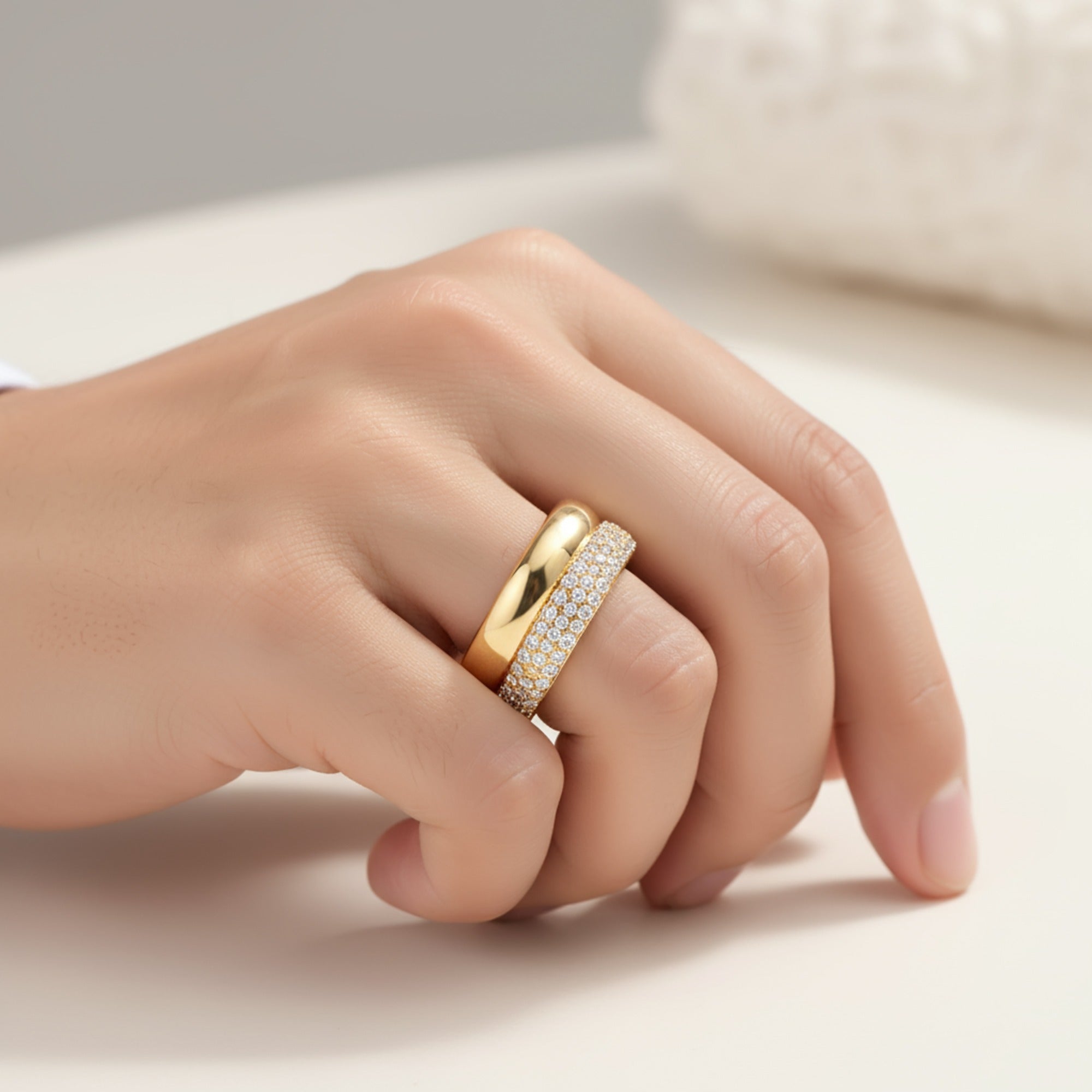 Moissanite studded Luxury statement Oura Ring Jacket