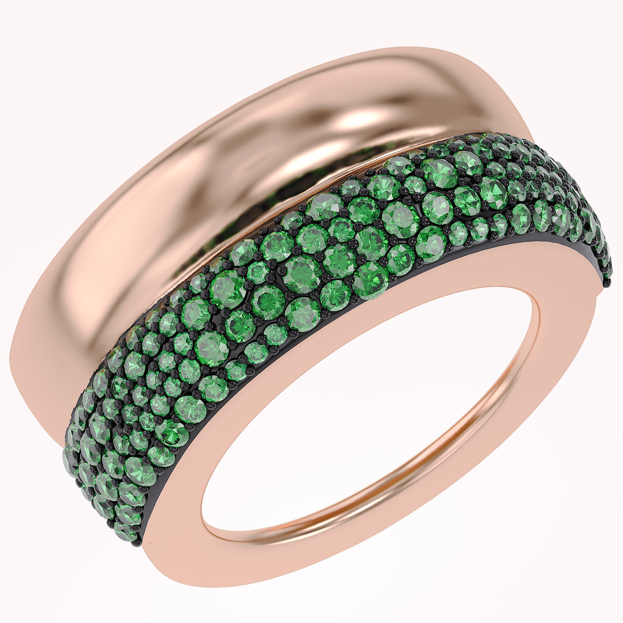 Simulated Green Emerald Luxury Oura Jacket Ring