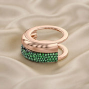 Simulated Green Emerald Luxury Oura Jacket Ring