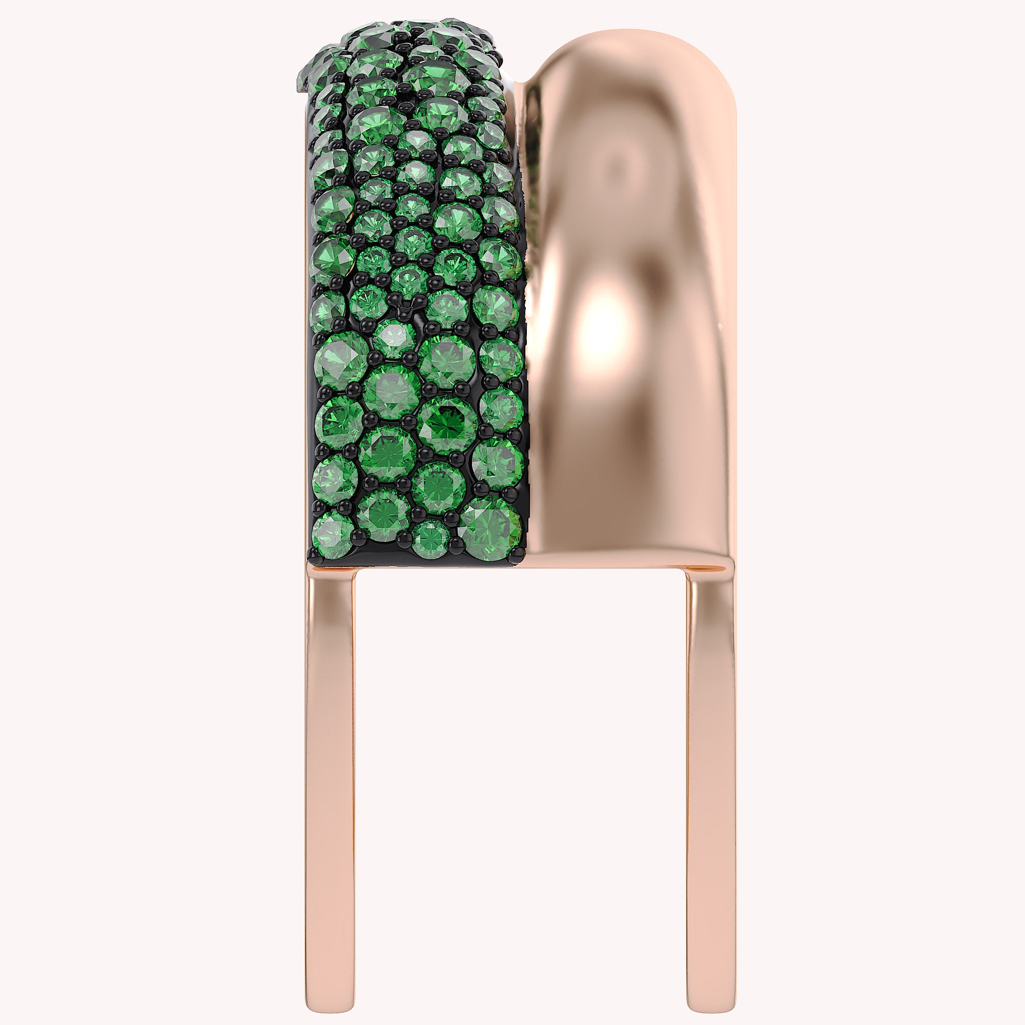 Simulated Green Emerald Luxury Oura Jacket Ring