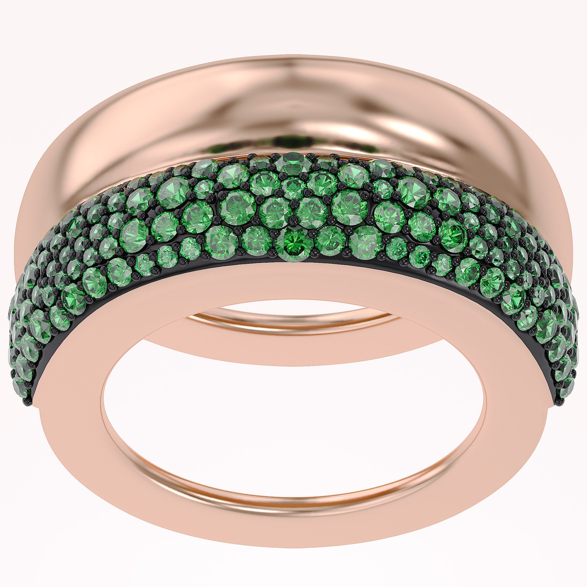 Simulated Green Emerald Luxury Oura Jacket Ring
