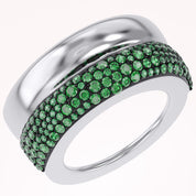 Simulated Green Emerald Luxury Oura Jacket Ring