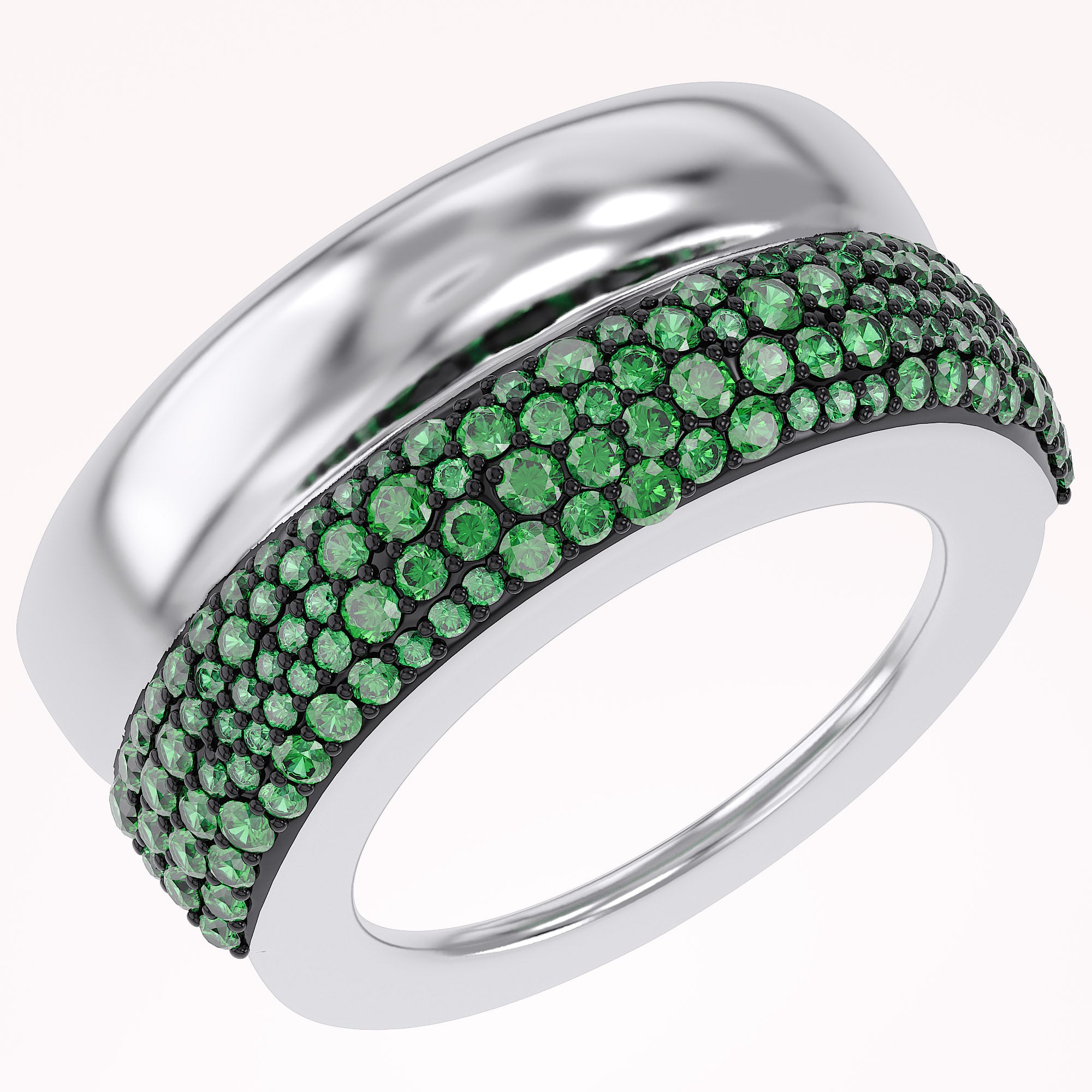 Simulated Green Emerald Luxury Oura Jacket Ring