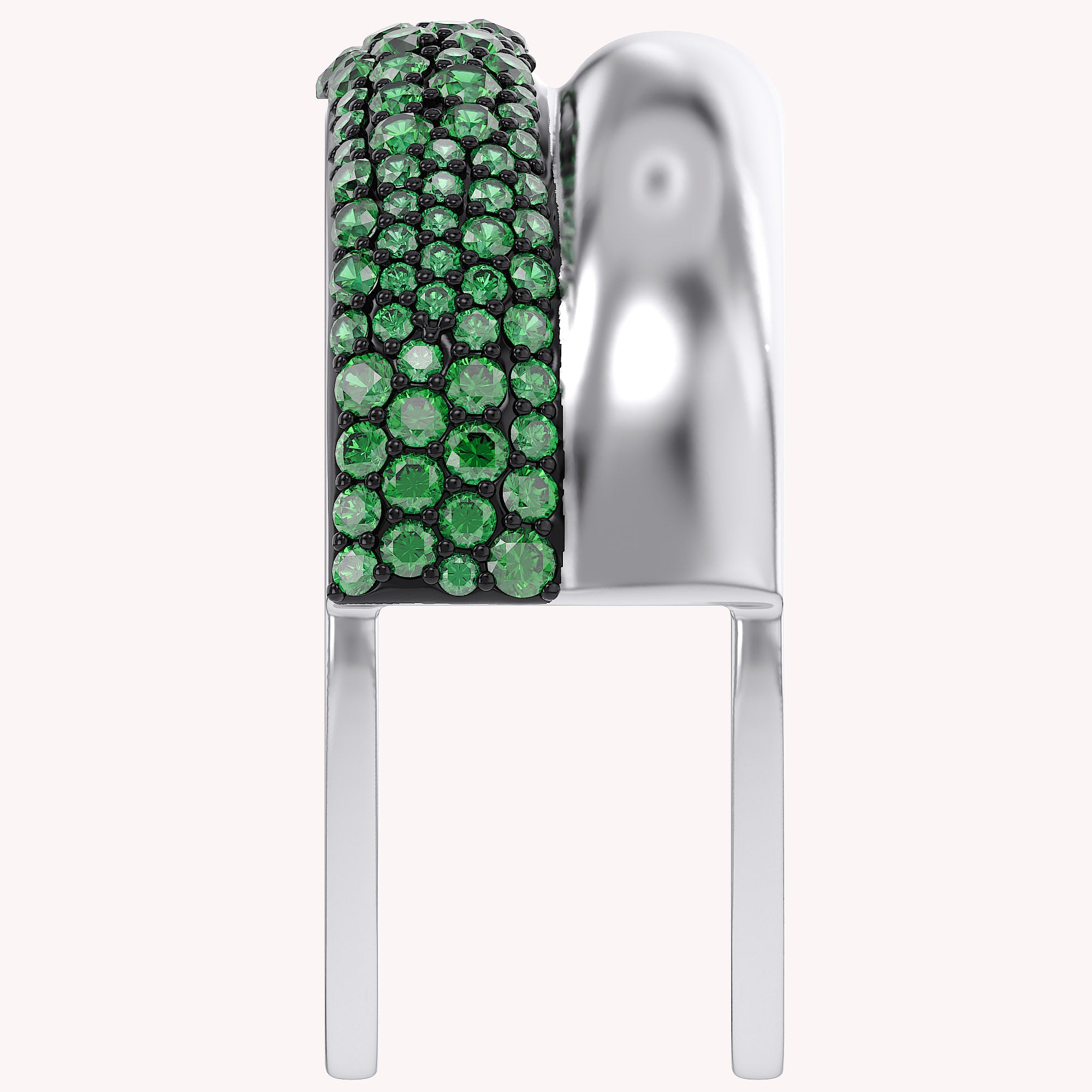Simulated Green Emerald Luxury Oura Jacket Ring