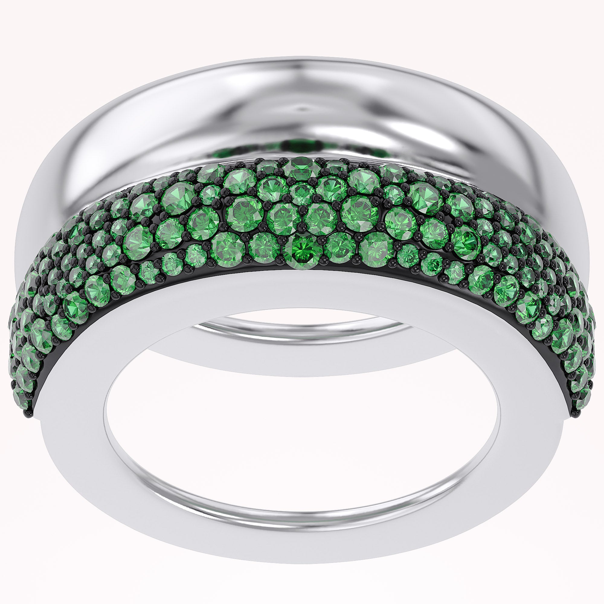 Simulated Green Emerald Luxury Oura Jacket Ring