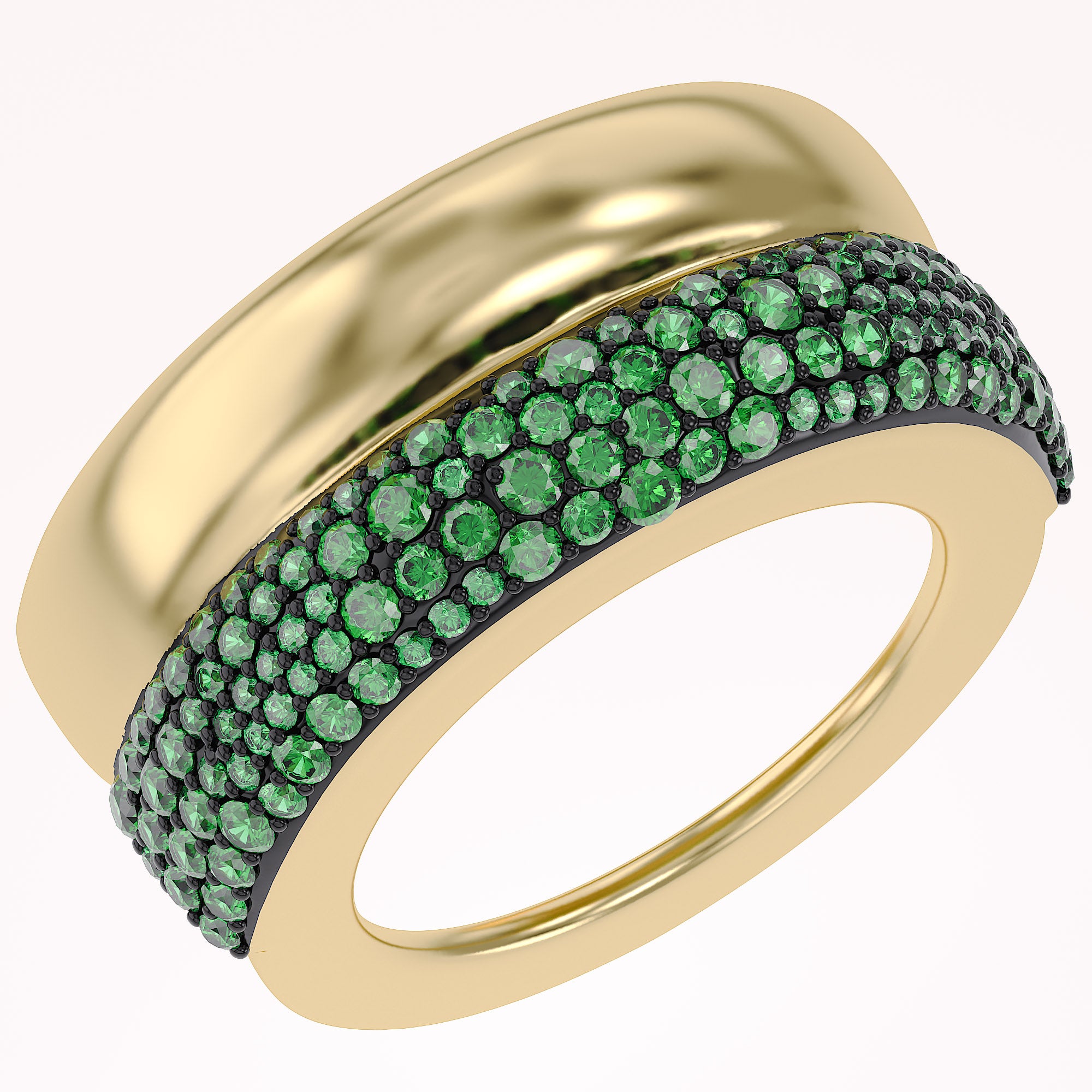 Simulated Green Emerald Luxury Oura Jacket Ring